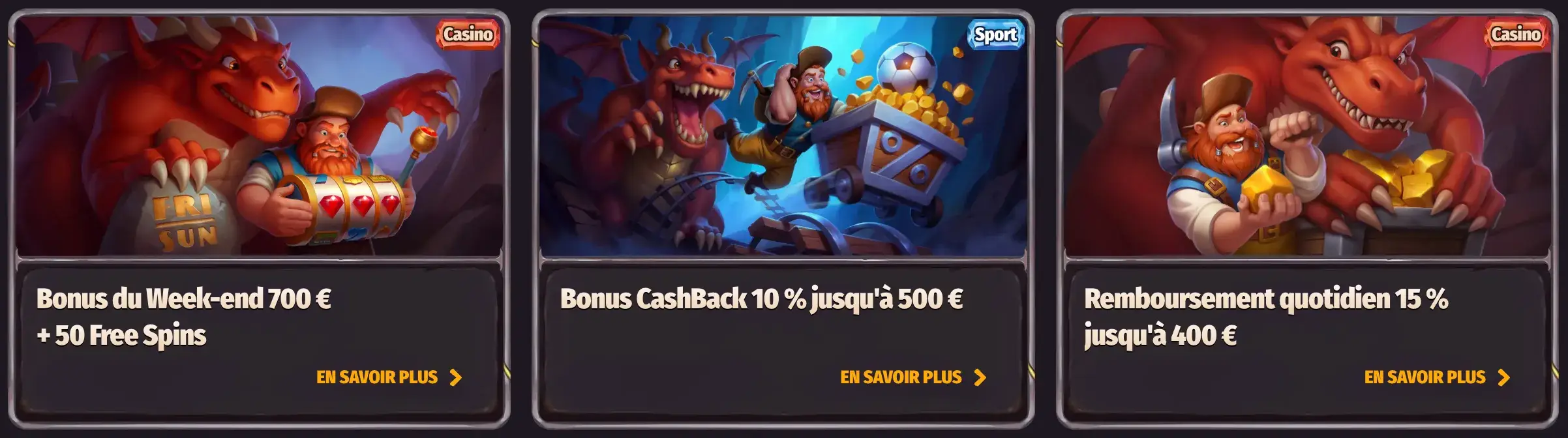 Offres promotionnelles et bonus quotidiens sur Dragonia Casino